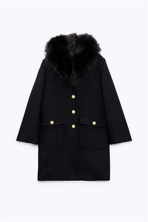 Abrigo zara negro mangas piel PenalbaWeb.com
