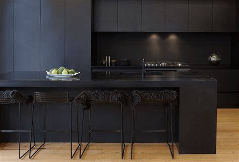 Black kitchen worktop PenalbaWeb.com