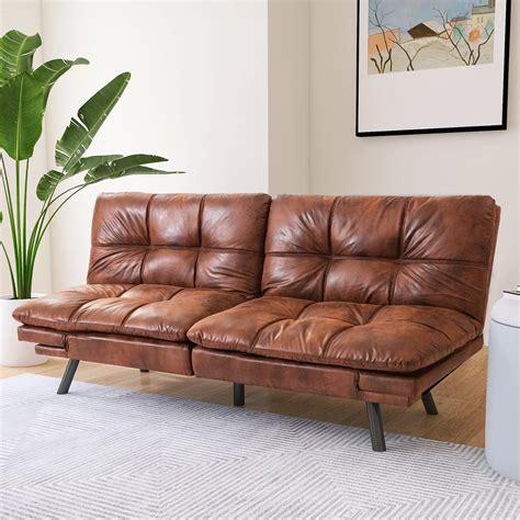 Brown leather sofa bed PenalbaWeb.com