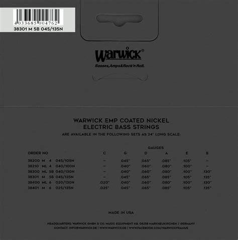 Cuerdas warwick PenalbaWeb.com