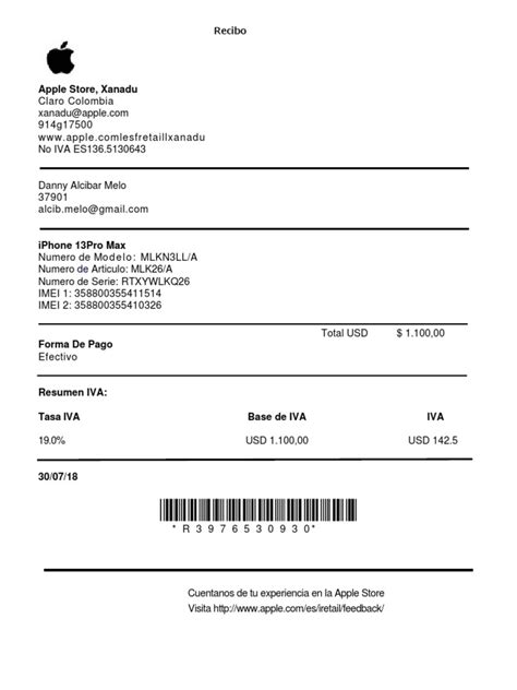Iphone 5 factura PenalbaWeb.com