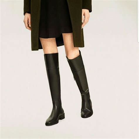 Leather boots zara PenalbaWeb.com
