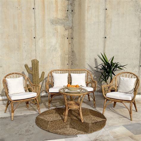 Mesa sillas mimbre PenalbaWeb.com