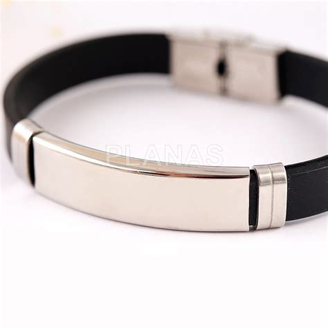 Pulsera caucho acero PenalbaWeb.com