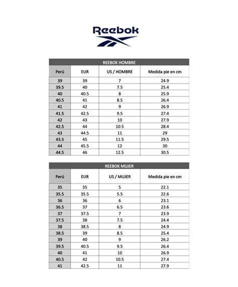 Reebok talla PenalbaWeb.com