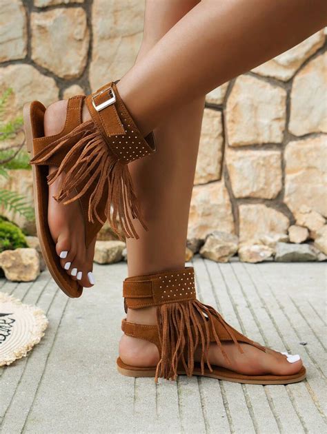 Sandalias marrones flecos PenalbaWeb.com