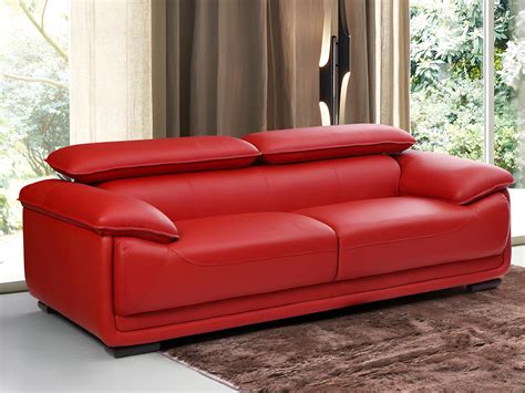 Sofa piel rojo PenalbaWeb.com